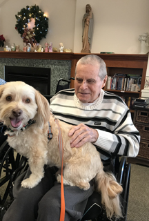 Fr. James with visiting dog